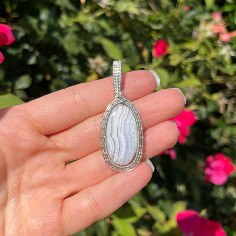 Blue Lace Agate Pendant