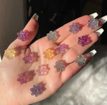 Mini Rainbow Fluorite Snowflake Carvings