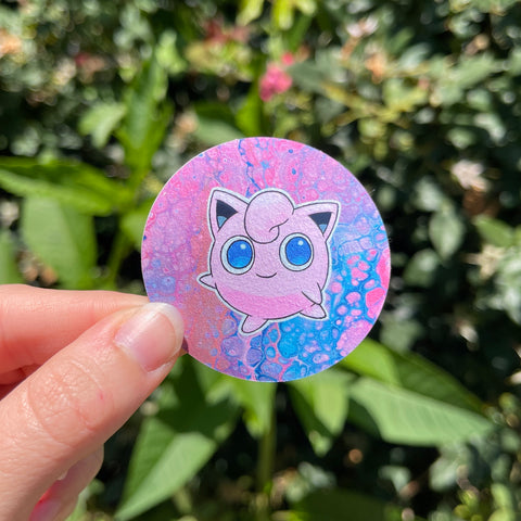 Jigglypuff Fluid Art Stickers