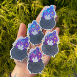 Crystal Witch Cauldron Glitter Sticker