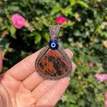 Mahogany Obsidian Evil Eye Pendant