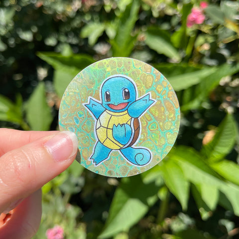 Squirtle Fluid Art Stickers