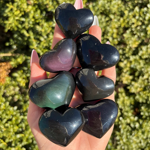 Rainbow Obsidian Hearts