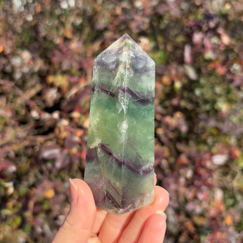 Green & Purple Fluorite Tower