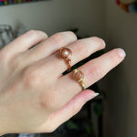 Sunstone/ Peach Moonstone Wire Wrapped Ring