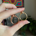 Sunstone/ Peach Moonstone Wire Wrapped Ring