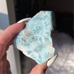 polished larimar slice slab 