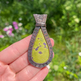 atlantisite serpentine stichtite crystal wire wrapped jewelry pendant necklace