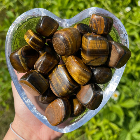 golden tiger's eye crystal tumbled stones