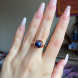 Faceted Sodalite Wire Wrapped Ring